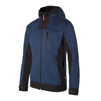 CASACO SOFTSHELL C/ CAPUZ AZUL ESC/PRETO 206007